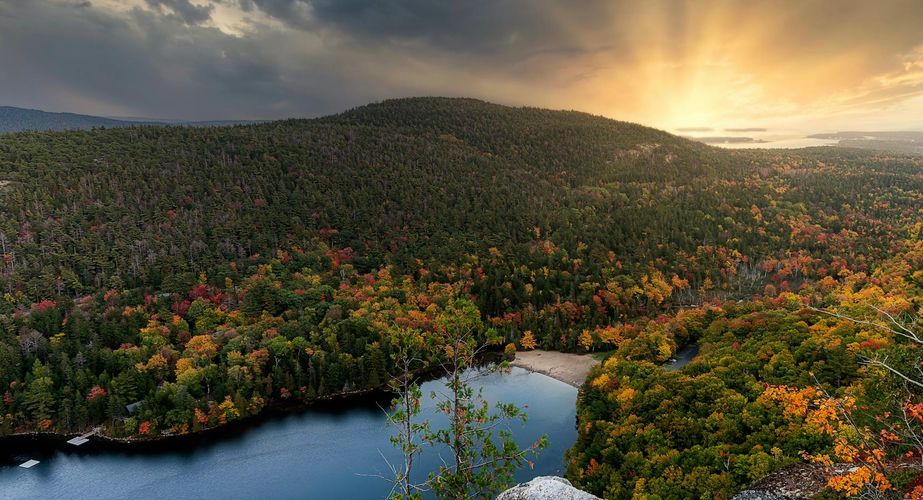 Herftkleuren in Bar Harbor Maine Herftkleuren in Bar Harbor Maine